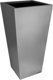 VIVANNO Pflanzkübel Edelstahl CLASSIC Säule - Silber Gebürstet (1 St), 40x40x90 cm