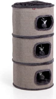 Canadian Cat Company Kratztonne Kratzbaum Tony, Kratztonne mit Kratzteppich, anthrazit, ca. 45 x 45 x 90 cm