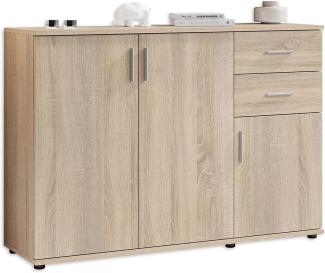 Stella Trading BOBBY Kommode in Eiche Sonoma Optik - Modernes Sideboard mit viel Stauraum für Ihren Wohnbereich - 120 x 82 x 35 cm (B/H/T)