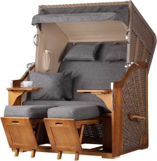 Strandkorb Komplettset - bene living - Schleswig Pinie - PE mokka - Modell 560