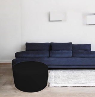 Talamo Italia - Pouf Abanera, Mehrzwecksessel, Sitzsack, Hockerhocker, Made in Italy, 79x79 h42 cm, Schwarz