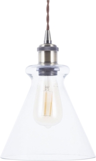 'Bergantes' Hängeleuchte Messing Metall mit Schirm aus Glas in Trichterform Glühbirnen-Optik Industrieller Stil