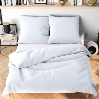 Wolkenfeld Bettwäsche Allergiker Bettwäsche unifarben, unfassbar weich, Mikrofaser, 2 teilig, 135x200 cm, 155x220 & Übergrößen I inkl. Kissenbezüge 80x80 I Uni