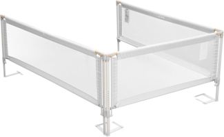 VEVOR 3-TLG. Bettgitter, Bettschutzgitter mit verstärktem Eisenrohr und Oxford-Stoff, 68-89 cm höhenverstellbares Kinderbettgitter, Kinderbettschutzgitter für Kingsize-Betten, 200 x 190 x 200 cm