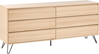 Kommode mit 6 Schubladen CARDIGAN Hellbraun