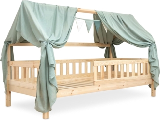 Ehrenkind Betthimmel Deko Hausbett, Kinderzimmer-Deko-Set (Kinderzimmer Deko), Betthimmel & Wimpelkette für magische Momente, hochwertige Materialien