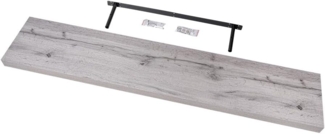 Velano - Bücherregal Wand - Wandregal 118x23.5 cm - Regal Wand - Schweberegal - Hängeregal - Regalbrett - Weiß Eiche - Küchenregal - Bücherregal Kinder - Deko Wohnzimmer - Gewürzregal Wand