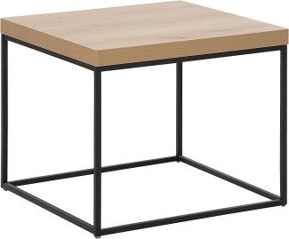 Beistelltisch heller Holzfarbton / schwarz 60 x 60 x 50 cm DELANO