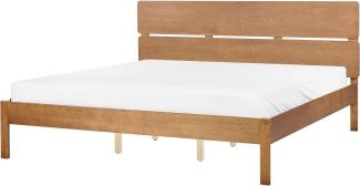 Holzbett hellbraun Lattenrost 180 x 200 cm BOISSET