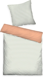 TOM TAILOR HOME Bettwäsche STRIPES WITH A KICK in Gr. 135x200 cm oder 155x220 cm, Perkal, 2 teilig, new bedroom, farbige Paspel am Kissen