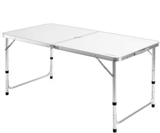 Casaria Campingtisch (1-St), Klappbar 120x60cm Alu Klapptisch Faltbar Höhenverstellbar Camping Weiß