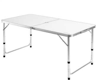 Casaria Campingtisch (1-St), Klappbar 120x60cm Alu Klapptisch Faltbar Höhenverstellbar Camping Weiß