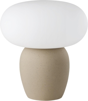 Eglo 99824 Tischleuchte CAHUAMA E27 1X40W Keramik hellbraun, Glas weiss H:30 Ø:27,5cm mit Kabelschalter