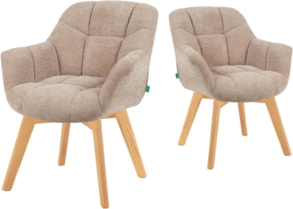 DUBI Möbel Drehstuhl Mika-Ava 2er-Set, Eiche geölt, 360° drehbar im 2er-Set