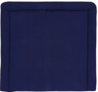 KraftKids Wickelauflage in Musselin dunkelblau, Wickelunterlage 85x75 cm (BxT), Wickelkissen