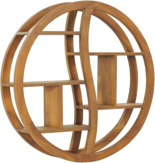 vidaXL Wandregal Yin und Yang 80x17,5x80 cm Teak Massivholz 320771