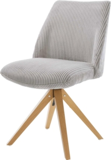 Drehstuhl Elso-Flex Cord Silbergrau Holzgestell kantig Natur 180° drehbar Taschenfederkern