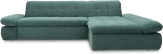 Domo Collection Ecksofa Moric / Eckcouch mit Bett / Sofa mit Schlaffunktion in L-Form Couch mit Armlehnfunktion/ 300 x 172 x 80 cm / Schlafsofa in petrol grün