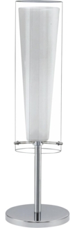 Eglo 89835 Tischlampe PINTO in chrom und weiß, E27 max. 1X40W H:50cm mit Kabelschalter
