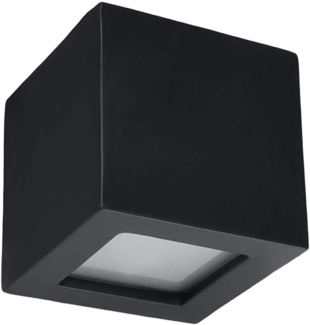 Wandleuchte, Keramik, Schwarz, Glas