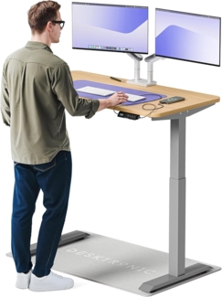 Desktronic Höhenverstellbarer Schreibtisch Elektrisch - Bequem und Schmerzfrei von Zuhause Arbeiten – Schreibtisch Höhenverstellbar Elektrisch (Graues Gestell + 120x60 Eiche Tischplatte)