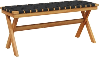 vidaXL Gartenbank Schwarz Massivholz Akazie und Stoff 366514