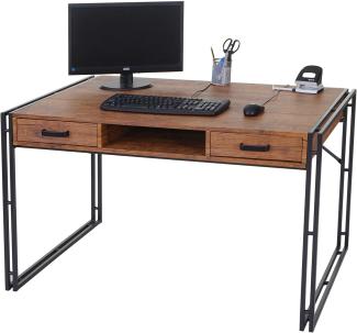 Mendler Schreibtisch HWC-A27, Bürotisch Computertisch, 122x70cm 3D-Struktur - Wildeiche-Optik