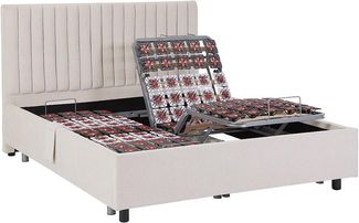 Dekoratives Bettgestell mit elektrischer Relaxfunktion - 2x48 Teller - 2 x 70 x 190 cm - Stoff - Beige - NALU von YSMÉE
