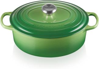 Le Creuset Bräter 'Signature' , Gusseisen , Oval, für alle Herdarten und Induktion geeignet, Bamboo Green, 29,0 cm