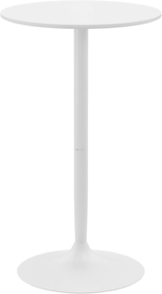HOMCOM Bartisch Küchentisch für Wohnzimmer, Esszimmer (Esstsich, 1-St, Stehtisch), Stahl, Weiß, Ø60 x 102 cm