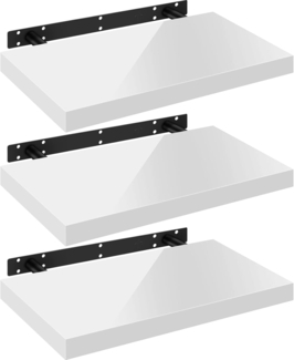 Woltu Wandregal, 3-tlg, Wandboard freischwebend Schweberegal Holz Board