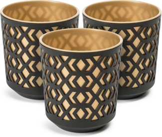 KONZEPT Blumentopf Übertopf Ø 14cm, 3er Pflanzentopf Set für Zimmerpflanzen aus Plastik (1 St), ideal für Zimmerpflanzen, Orchideen, Kräuter und Sukkulenten