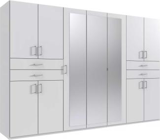 Wimex 'Taiga' Kleiderschrank mit Spiegel, Faserplatte weiß, 210 x 58 x 313 cm