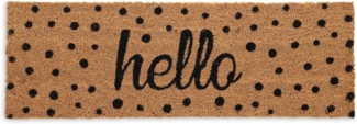 relaxdays Fußmatte Kokos Fußmatte Hello mit Punkten, rechteckig, Höhe: 15 mm