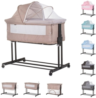 Chipolino Beistellbett 2 in 1 Zen Laufstall Moskitonetz Matratze Räder Bremse beige