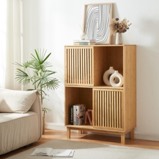 Bücherregal Ypäjä 120x84x39 cm Bambus [en. casa]