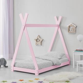 Kinderbett | Tipi | Lattenrost | 70x140 cm - Rosa