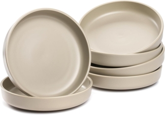 LEONARDO Teller-Set Suppenteller ROMA, Keramikteller, ca. 20 cm, 6-teilig (6-tlg), 6 Personen, Keramik, Geschirr-Set, Service, spülmaschinengeeignet