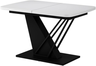 Esstisch Fenaro Weiß/Schwarz 120 x 80 cm ausziehbar Vicco