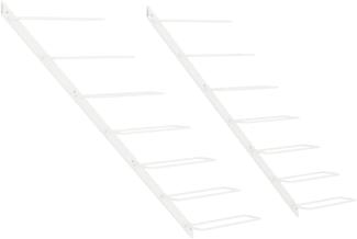 vidaXL Wand-Weinregale für 7 Flaschen 2 Stk. Weiß Metall 340898