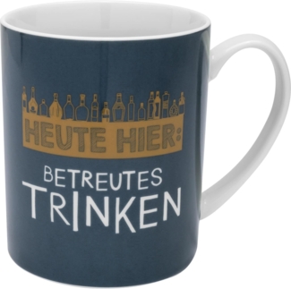 GRUSS & CO XL-Tasse Motiv "Betreutes Trinken" | lustige Tasse, Porzellan, Tasse groß 60 cl | Männergeschenk, Partygeschenk | 48969