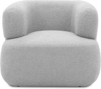 DOMO. collection Sessel Molina, Polstersessel mit Federkern, Armsessel in organischer Form, rund, Cocktailsessel, Loungesessel 90 x 86 x 71 cm (BxTxH), hellgrau
