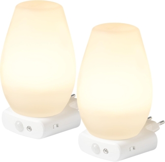 Northpoint LED Nachtlicht Steckdosenleuchte 2er-Set Bewegungsmelder Notlicht