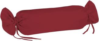 Fleuresse Mako-Satin-Kissenbezug uni colours, Farbe bordeaux 4580 40 x 15 cm