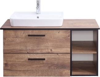 Pelipal Quickset 374 Waschtisch mit Unterschrank, Holzwerkstoff, Eiche Ribbeck quer NB, 61,6 x 103 x 44,5 cm