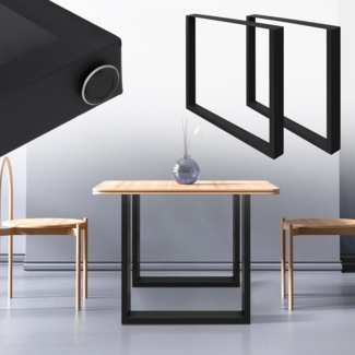 Tischbeine 2er Set 70x72 cm Schwarz aus Stahl