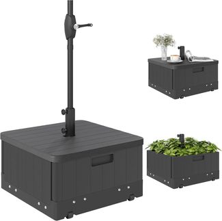Outsunny Schirmhalter 3-in-1 Sonnenschirmständer Hochbeet Beistelltisch mit Griff, Rollen, für Stöcke bis Ø 48 mm, Sonnenschirmhalter, 1 tlg, Sonnenschirmfuß