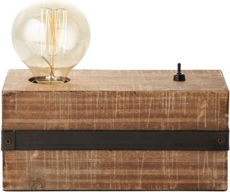 BRILLIANT Lampe Woodhill Tischleuchte antik/schwarz | 1x A60, E27, 30W, g.f. Normallampen n. ent. | Mit Kippschalter | Für LED-Leuchtmittel geeignet