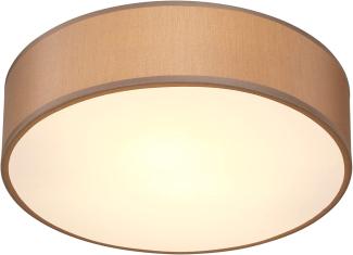 monzana Deckenleuchte Deckenleuchte, Innenbeleuchtung, Deckenlampe Stoff Taupe 38 cm Modern E27 Rund 2 Flammig Deckenleuchte