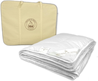 Alpaka Sommer Bettdecke, Premium Line, 100% Baby Alpaka Füllung (585g), Bezugsstoff: 200er Baumwollbatist, Leicht und luftig, 155x200 cm, Ideal für warme Nächte von Abolengo de Alpaca